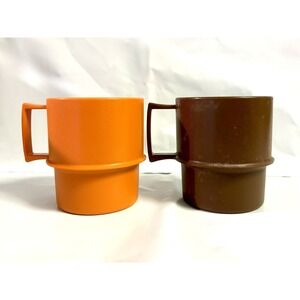 Vintage Tupperware Harvest Colors Stacking Coffee Cups